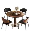 Silla de Comedor Minimalista Italiana de Madera Maciza, Mesa y Sillas de Comedor para el Hogar de Diseño Estilo Vintage, Silla de Escritorio de Lujo Ligero de Cuero Genuino con Respaldo