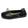 Versão em estoque~Sapatilhas Vermelhas Retrô com Laço Sapatos Rasos Planos para Mulheres Sapatos Individuais Quadrados Slip-on