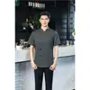 Uniformes de Chef de Cocina de Hotel y Restaurante de Gama Alta para Primavera y Verano, de Manga Corta, Transpirables, Finos, Cómodos, Ropa de Trabajo