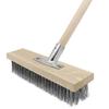 Madera Maciza Mango Largo Alambre Cobre Alambre Acero Inoxidable Cepillo de Piso Cepillo Doméstico Remoción de Sarro Piso Cemento Cepillo Limpieza Musgo