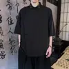 Nueva Ropa para Hombre Estilo Chino Traje Tang Estilo Chino Camisa de Seda de Hielo Botones Camisa de Manga Corta Delgada de Verano Hanfu Mejorado