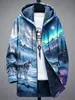 Chaqueta de algodón con capucha de manga larga, nueva para 2026, estilo europeo y americano, estampado digital 3D, ropa exterior casual de manga larga con capucha para hombre