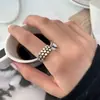 Anillo de Onda Ondulada con Diseño de Nicho Estilo Coreano para Mujer, Moda Estilo Ins Simple Retro Artesanía Pesada Anillo Abierto