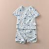 Conjunto infantil de shorts e camiseta de manga curta para meninos e meninas, roupa de casa, algodão com amônia, solto, popular, Songyou xisongwu, exportação para o Japão A