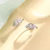 Brincos de Clipe Quadrados de Bala, Estilo Moda Europeu e Americano, Sem Furo, Brincos de Clipe Quadrados Exquisitos Tendência Ins com Zircônia