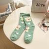Calcetines Nuevos de Terciopelo Coral para Mujer Otoño e Invierno, Calcetines para el Hogar, Calcetines Dulces y Lindos de Mariposa, Calcetines para Dormir de Mujer, Calcetines de Media Caña de Dibujos Animados