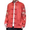 Outono e Inverno 2024 Novo Cruzamento Masculino Dragão Chinês Casaco Tang Retrô Tamanho Grande Moda Masculina Fivela Casaco Tang