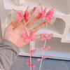 Ins, estilo borboleta, trançado de alta qualidade, flor de cadeia de cabelo trançado Pérola, acessórios de cabelo de criança laço de cadeia de cabelo hairpin