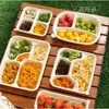Caixas de sushi longas descartáveis biodegradáveis de amido de milho, estilo japonês, caixas bento para refeições leves e caixas de embalagem para viagem - atacado do fabricante