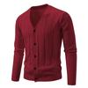 Otoño e Invierno 2025 Exportación Nuevo Cárdigan Casual de Color Puro para Hombre Tejido de Punto Talla Grande Holgado Tejido de Punto