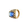 Anillo de personalidad de la Virgen María con ágata roja de imitación para hombre, estilo hip hop, chapado en oro blanco vintage, moda
