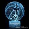 Suministro transfronterizo de luz nocturna 3D de estrella de la NBA, luz de control remoto, lámpara de mesa táctil LED colorida enchufable creativa, luz de regalo