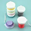Taza de Agua Plegable de Silicona Portátil Plegable Telescópica Resistente a Altas Temperaturas Taza de Agua Plegable para Viaje Suministros de Camping al Aire Libre para Viajes