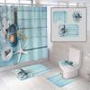 Directo de fábrica a casa Amazon hogar baño antideslizante impermeable tapete juego de cortina de ducha juego de cuatro piezas se puede configurar en nombre del cabello