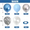 Conjunto de Balões Metálicos Azul e Prata 12 polegadas Transfronteiriço 60 Balões Azuis Prateados Decoração de Festa de Aniversário para Menino