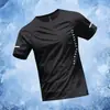 Camiseta Deportiva de Seda de Hielo de Comercio Exterior para Hombre, Secado Rápido, Estilo Delgado de Verano, Manga Corta para Correr, Top Blanco Transpirable, Ropa de Entrenamiento