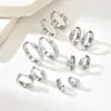 Pendientes de Acero Inoxidable de Moda Estilo Coreano con Textura de Hielo Triturado y Patrón de la Gran Muralla, Diseño Único, Accesorio Unisex