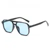Nuevas Gafas de Sol de Océano Transfronterizas de Doble Puente Clavo de Arroz Antivioletas Moda Marco Grande Protector Solar Gafas Retro