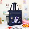 Bolsa de Almuerzo Portátil Impermeable Grande Portátil de Mano para Niños Bolsa de Almuerzo de Lona de Dibujos Animados Linda para Estudiantes de Primaria