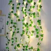 Luzes de Fio de LED para Planta Trepadeira Vinha Folha Verde Fio de Cobre Guirlanda de Luzes de Jardim Luzes de Fio Solares para Jardim