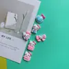 Gato Rosa de Dibujos Animados Lindos Color Caramelo Gel Crema Tarjeta para el Cabello Resina Plástico Funda para Teléfono Bolso Accesorios Diy para Niña