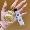 Llavero de Bolsita de la Suerte de Oro Puro 999 Estilo Dibujos Animados para Mujeres, Cadena para Teléfono Móvil, Colgante para Bolsos, Decoración de Coche