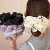 Goma para el pelo con lazo de cinta de ballet esponjoso, Sujetador de pelo dulce y etéreo, Cuerda elástica para el pelo esponjosa versátil
