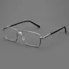 Almohadilla Nasal Metálica de una Sola Pieza Ultraligera Marco de Gafas de Metal Simple de Negocios Plata Marco de Gafas para Miopía Danyang Gafas al por Mayor