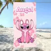 Toalla de Baño Absorbente de Agua de Secado Rápido para Niños con Dibujos Animados Transfronterizos Temu Lilo y Stitch Ángel Bebé Stitch Toalla de Playa