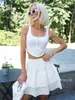Tendencia Europea y Americana Falda Corta Vestido Sexy Diseño Blanco Sentido 2025 Primavera Nueva Falda Dulce para Mujer