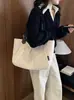Bolsa de Mão Grande de Cor Sólida Versátil Nova para Outono para Mulheres para Ir ao Trabalho Passeio Armazenamento Bolsa de Ombro