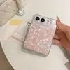 Adequado para iPhone 18 Duo: Capa de celular com glitter e padrão de concha em formato de coração, tela dobrável, capa protetora anti-queda Apple 18 Duo