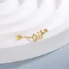 Brincos de tarraxa com formato de estrela de cinco pontas, lisos e tridimensionais - não precisam ser removidos, evitando perdas; pequenos e mini brincos de pressão
