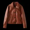 Ropa de Mujer Transfronteriza Europea y Americana AliExpress Venta Caliente Moda Chaqueta Corta de Piloto de PU Abrigo