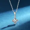Collar de Plata S925 con Moissanita Irregular de 1 Quilate Corte Princesa para Mujer, Finamente Elaborado, Cadena para Clavícula de Calidad de Exportación, Mismo Estilo que en Xiaohongshu