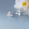 Brincos de Prata Esterlina S925 Nalan Pequena Fresca Cravejados com Diamantes Margarida Doce Coração Feminino M04047