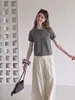 Camiseta de malha com gola polo estilo coreano, manga curta, para mulheres, tamanho petite de verão, ombro normal, abotoada, top cropped, camisa básica que rejuvenesce
