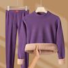 [Terciopelo de camello grueso] conjunto de ropa interior térmica de otoño e invierno de cuello medio alto para hombre y mujer, afelpado y grueso, resistente al frío, ropa de otoño, pantalones largos
