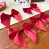 Série vermelho e preto acessórios de acabamento de renda com laço porta-cartão de renda crachá conjunto de acessórios decorativos feitos à mão acabamento branco e vermelho