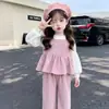 Conjunto de Primavera y Otoño para Niñas 2026 Nuevo Estilo Chaleco Elegante de Moda Infantil Conjunto de Tres Piezas Ropa de Otoño para Bebé Niña