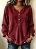 2026 Roupas Femininas Europeias e Americanas Transfronteiriças Estação Independente da Amazon Nova Camisa de Veludo Cotelê de Manga Longa para o Trabalho Decote em V