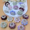 Cuentas de flor de rosa con gradiente multicolor transfronterizo, diamantes, con agujero pasante, accesorios para bolígrafo de cuentas DIY, cadena para teléfono móvil, llavero, cadena para bolso