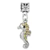 Panjia Nuevo Caliente Oro y Plata Pedrería Amor Trébol de Cuatro Hojas Pato Amarillo Corona Accesorios para Joyería DIY con Cuentas Mano