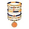 Pulseira Empilhável de Argila Macia Multicor Mais Vendida na Amazon com Pingente de Liga e Letras em Acrílico Conjunto de Pulseiras Elásticas