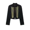 Comercio exterior transfronterizo ropa de mujer, nuevo estilo de otoño, moda europea y americana, blazer corto versátil con hebilla de nudo 1255706
