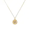 Nueva Moda Estilo Europeo y Americano Versátil Exquisito Simple Personalidad Colgante Redondo Colgante de Corazón Tendencia Más Vendido Collar de Acero de Titanio