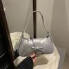 Bolsa Pequena de Axila Prata para Mulheres 2026 Nova Verão High-End Design de Nicho Francês Bolsa de Ombro Baguette