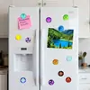 Pegatinas de Vidrio con Símbolos Elementales de Viento, Fuego, Trueno y Rayo de Venta Caliente en Comercio Exterior, Imanes Suaves para Refrigerador, Pegatinas Decorativas para Puerta de Refrigerador de Cocina