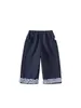 Ropa para niños Yingsibao pantalones para niñas otoño nuevo pantalones casuales cuadros encaje pantalones largos estilo coreano pantalones de pierna ancha para niños