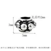 Plata de Ley S925 Ojo de Libélula de Puntos Espaciador Retro Pequeño Espaciador sin Marca Cuentas Espaciadoras Accesorios para Pulseras de Cristal DIY